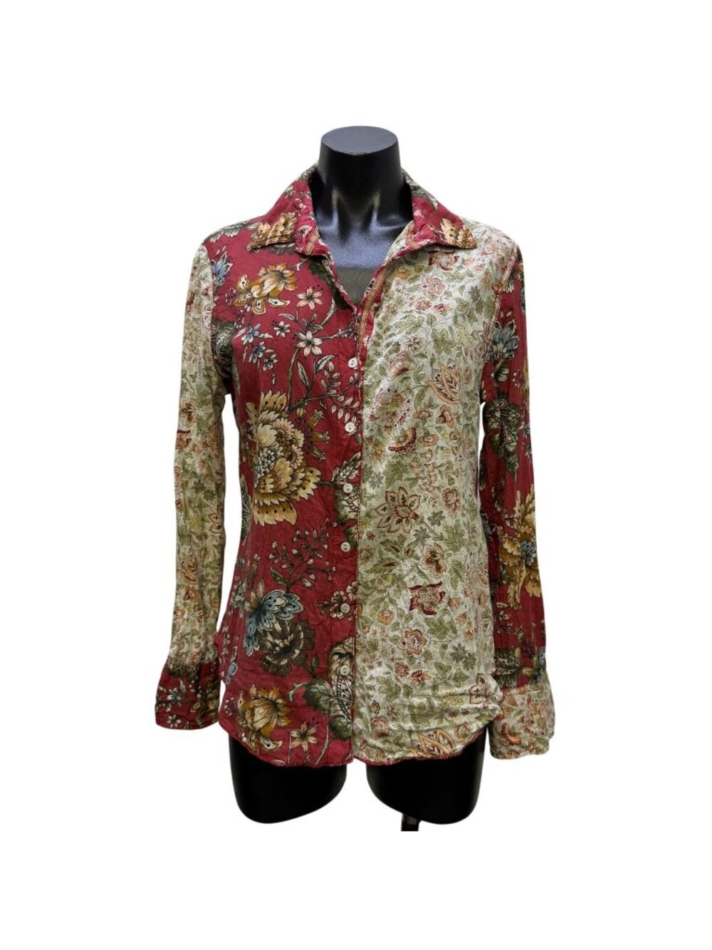 Cino Floral Button-Up Blouse Cotton Multi-Color XS